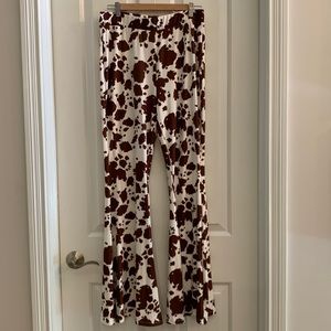 Rue 21 XL cow print flare leg stretch waist band pant.